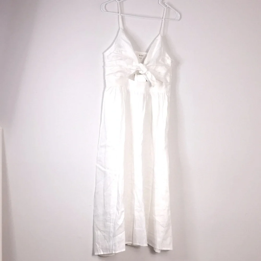 NWT A.L.C. Daniela Tie-Front Midi Dress - Picture 4 of 10